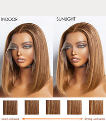 13x4 Lace Front Wig Straight Highlighted - Honey Blonde 18-24 Inch Human Hair