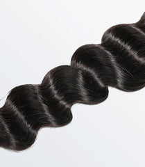 Brazilian Virgin Hair Loose Deep Wave - Grade Natural Black 14-26 Inch Human Hair Bundles
