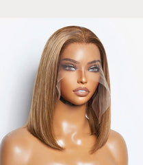 13x4 Lace Front Wig Straight Highlighted - Honey Blonde 18-24 Inch Human Hair