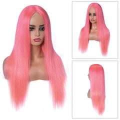13x4 Transparent Lace Front Wig Pink - 12-30 Inch Virgin Human Hair Colored Wig