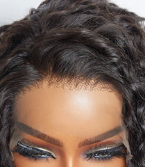 13x6 Glueless Lace Front Wig Water Wave - 3D Cap Transparent Lace Human Hair Wig 150% Density