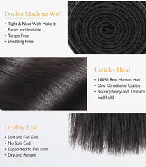 Brazilian Virgin Hair Straight Bundles - 10A Grade Natural Black 10-36 Inch Human Hair Weave