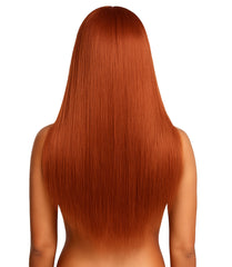 13x4 Transparent Lace Front Wig Ginger Orange - 12-30 Inch Virgin Human Hair Colored Wig