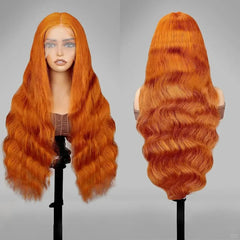 13x4 Transparent Lace Front Wig Ginger Orange - 12-30 Inch Virgin Human Hair Colored Wig